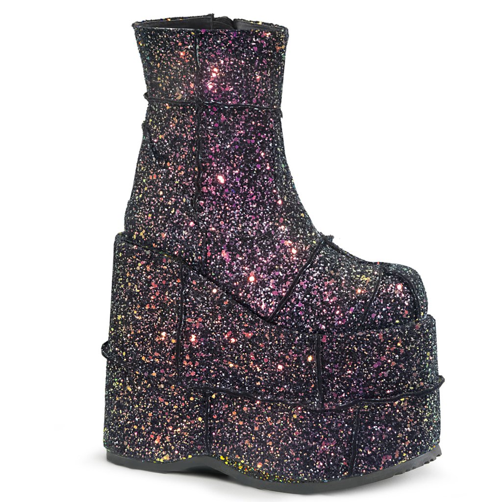 Bottines Demonia Stack 201g Glitter Homme - Noir/Multicolore 01653-PLGH